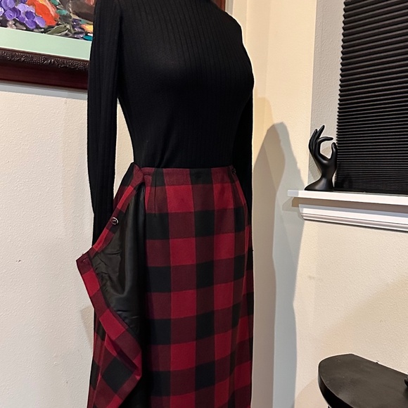 Bufalo Plaid Red & Black Wool Wrap Skirt by Coldwater Creek - size 6 - Picture 11 of 15